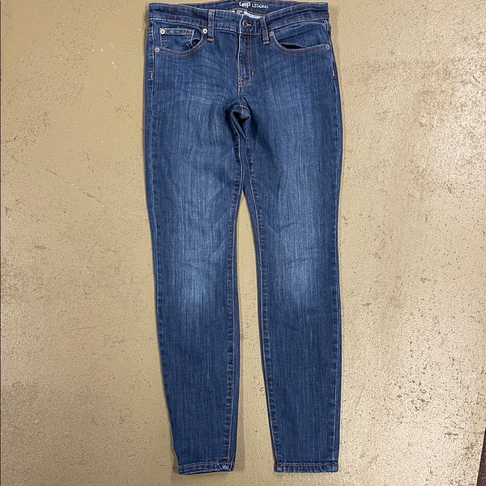 GAP Skinny Jean Medium Wash Leggings Size 4 EUC